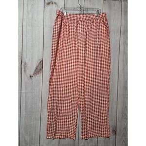 Grayson Threads Pajama Pants Womens XL Orange Check Cotton Lightweight Sleepwear